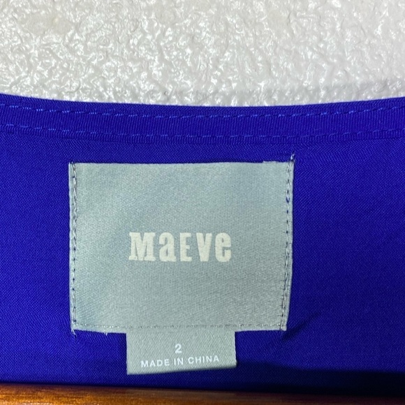 Anthro Maeve Blue Button Down Blouse size 2 H14 - Picture 7 of 8